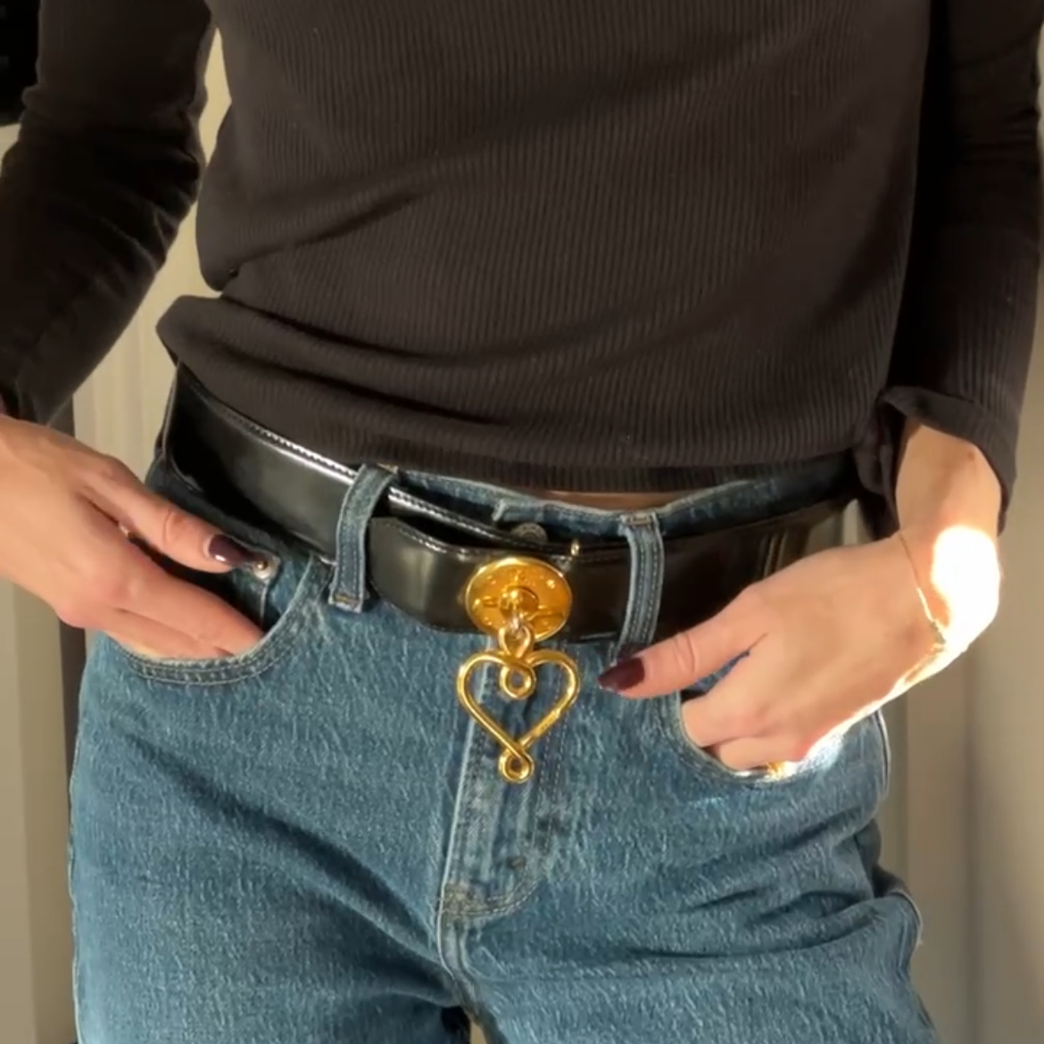 Moschino Heart Charm Belt Small