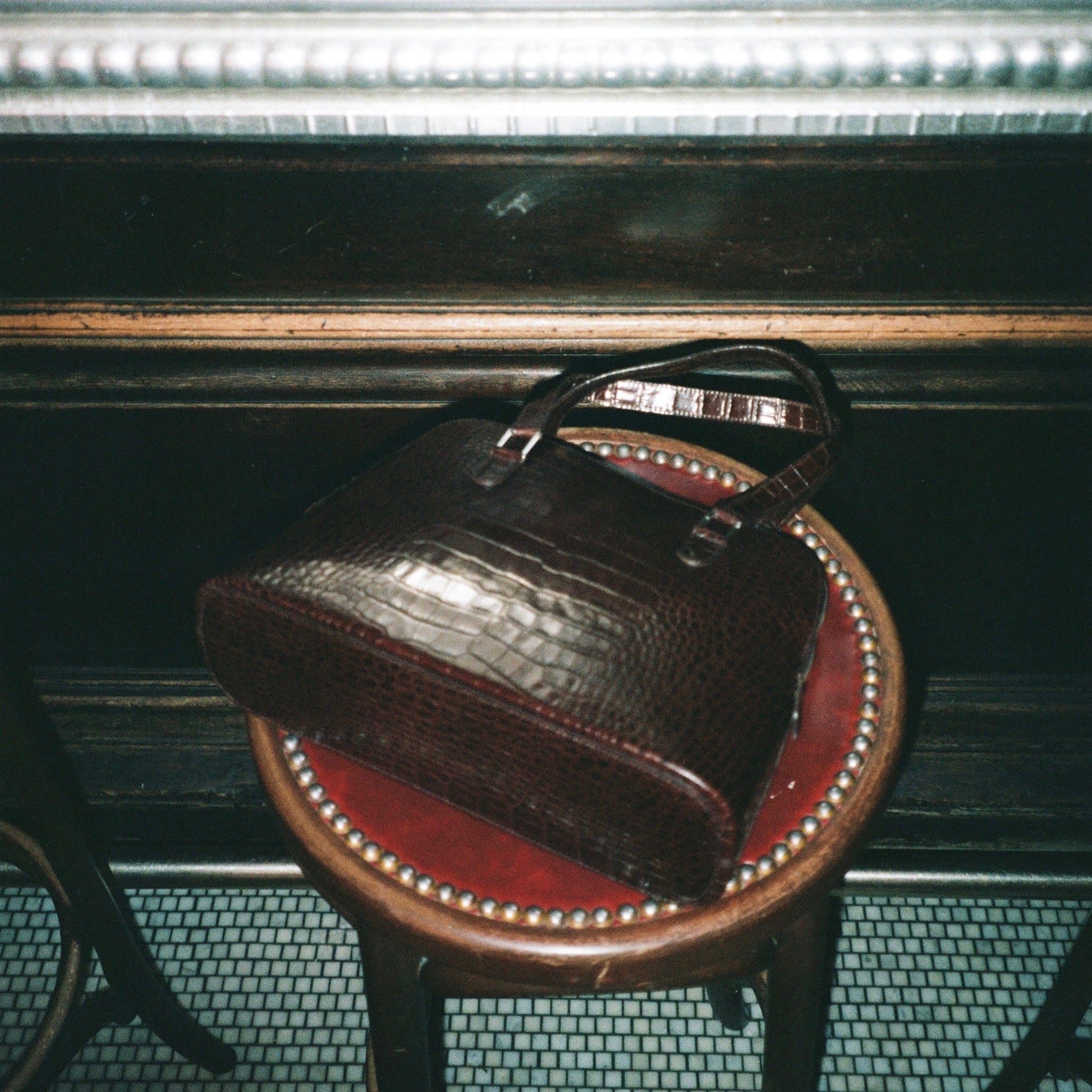 Brown Croc Lauren by Ralph Lauren Handbag