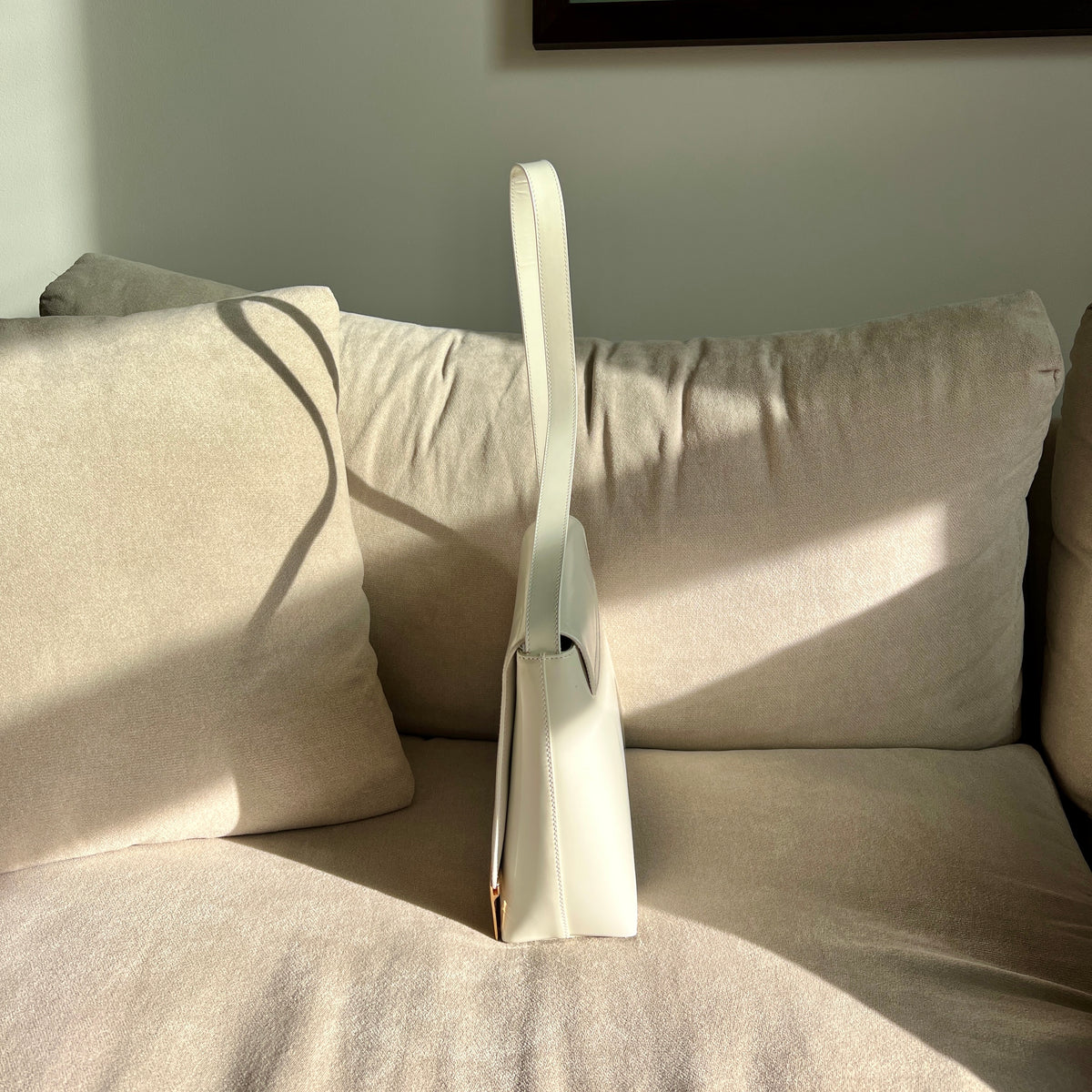 Gucci 2000s White Leather Shoulder Bag