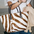 Calf Hair Zebra Print Polo Ralph Lauren Bellport Tote, Medium