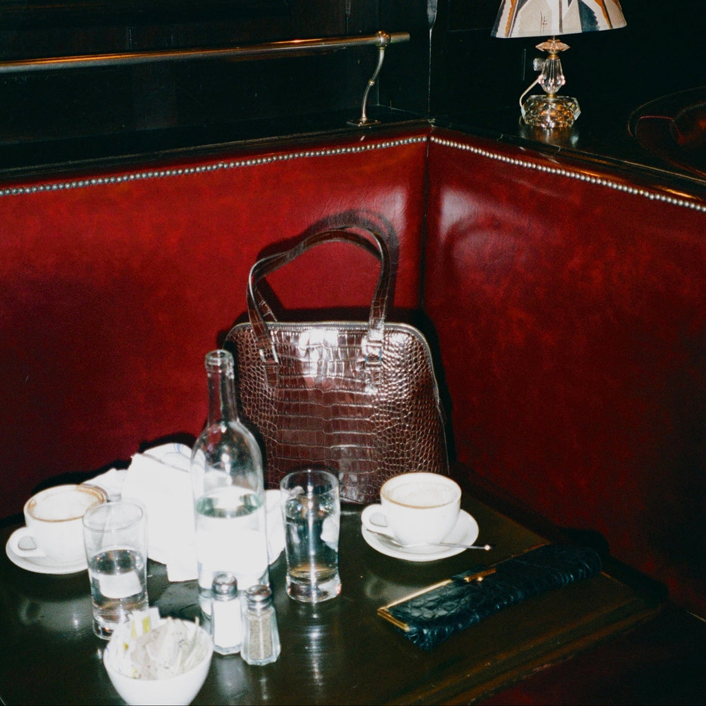 Brown Croc Lauren by Ralph Lauren Handbag
