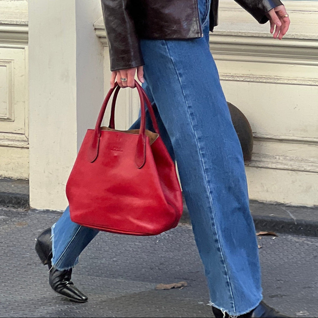 Red Polo Ralph Lauren Bellport Tote, Medium