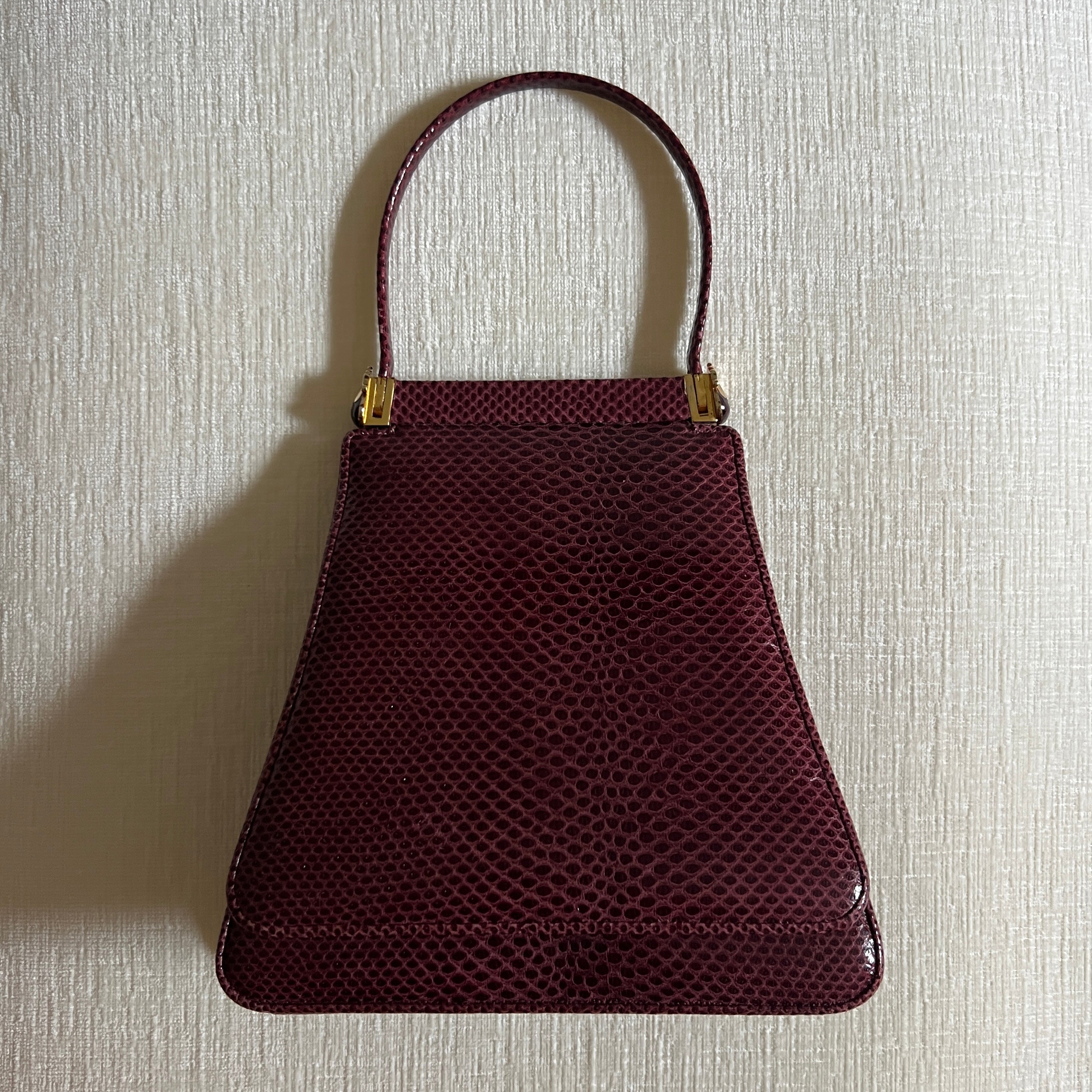 Vintage Judith Leiber Burgundy Lizard Evening Bag