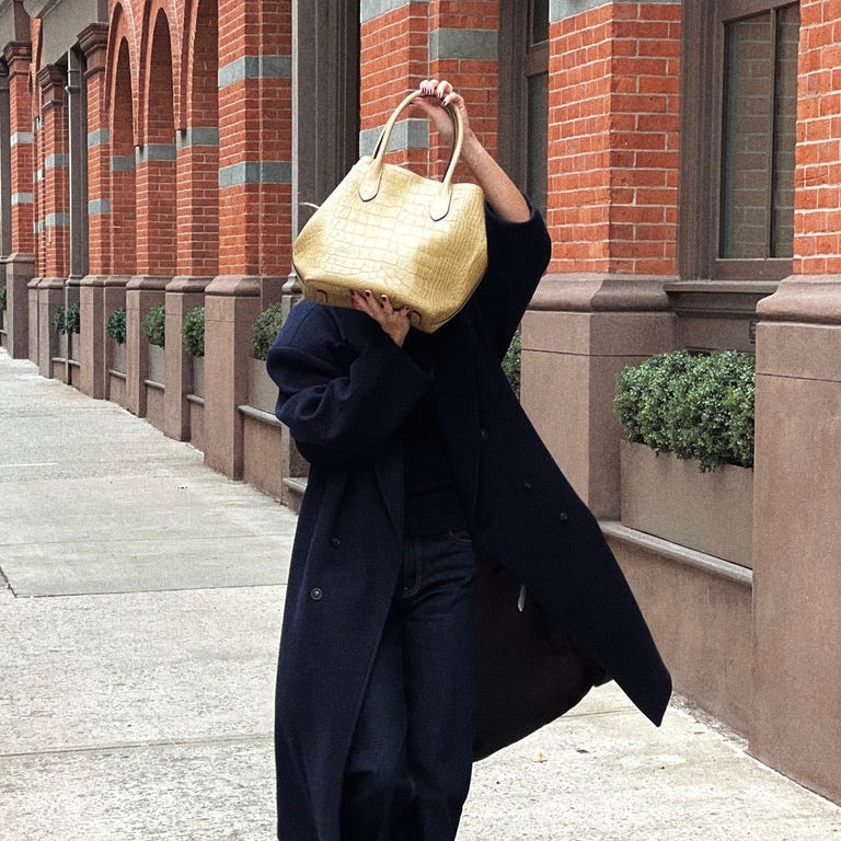 Camel Polo Ralph Lauren Bellport Embossed Tote, Medium