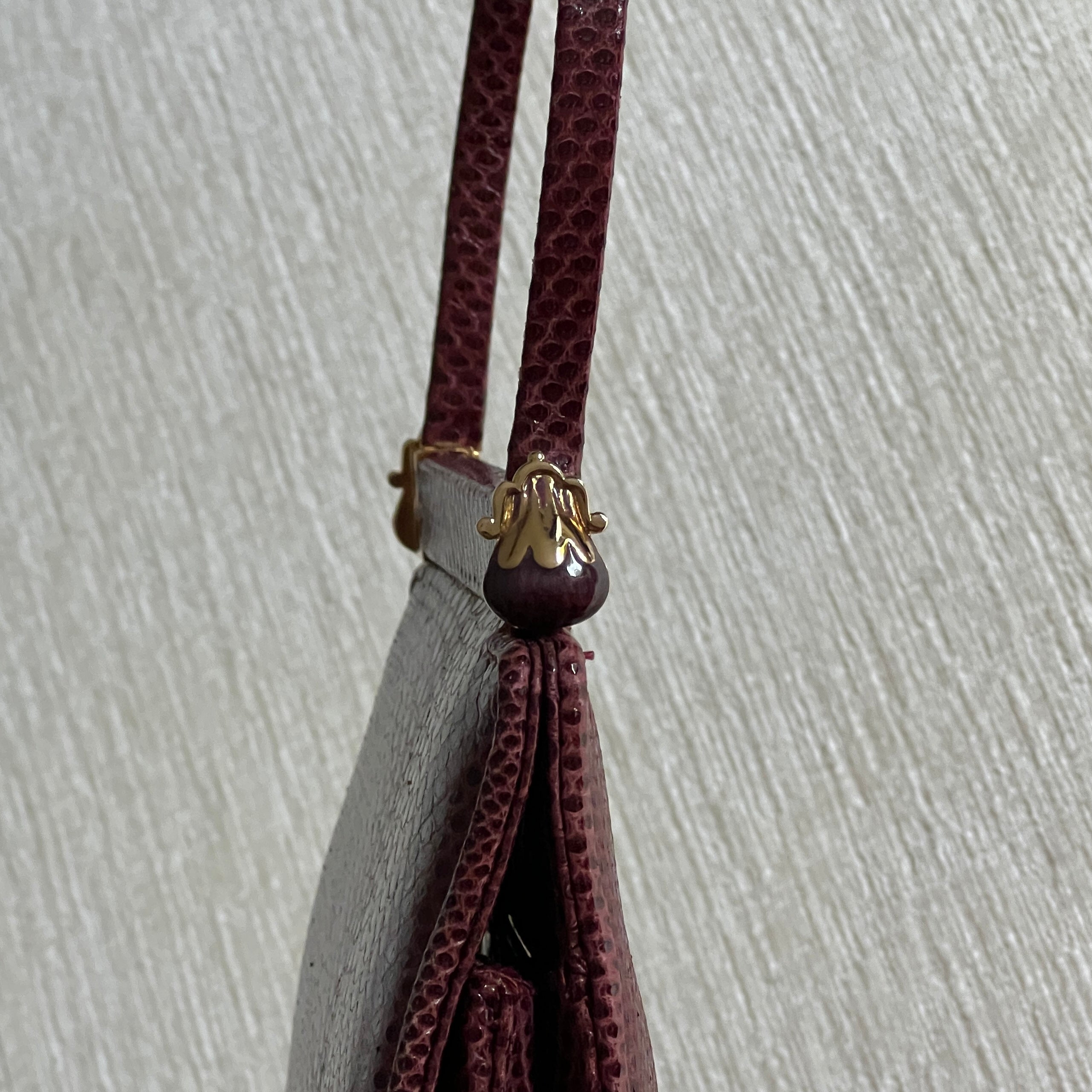 Vintage Judith Leiber Burgundy Lizard Evening Bag