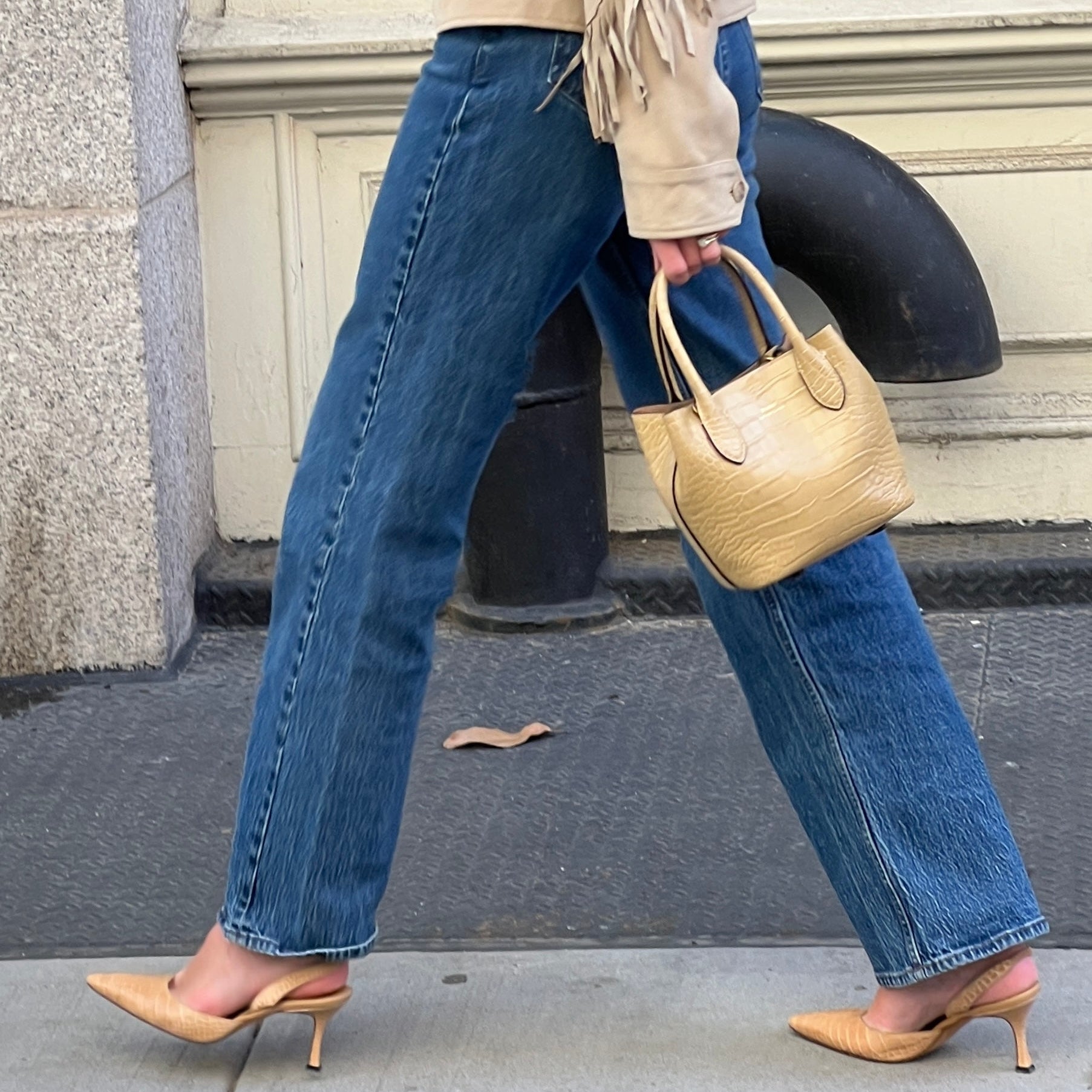 Camel Polo Ralph Lauren Bellport Embossed Tote, Small