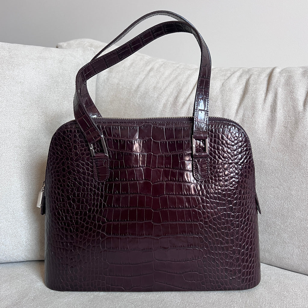 Brown Croc Lauren by Ralph Lauren Handbag