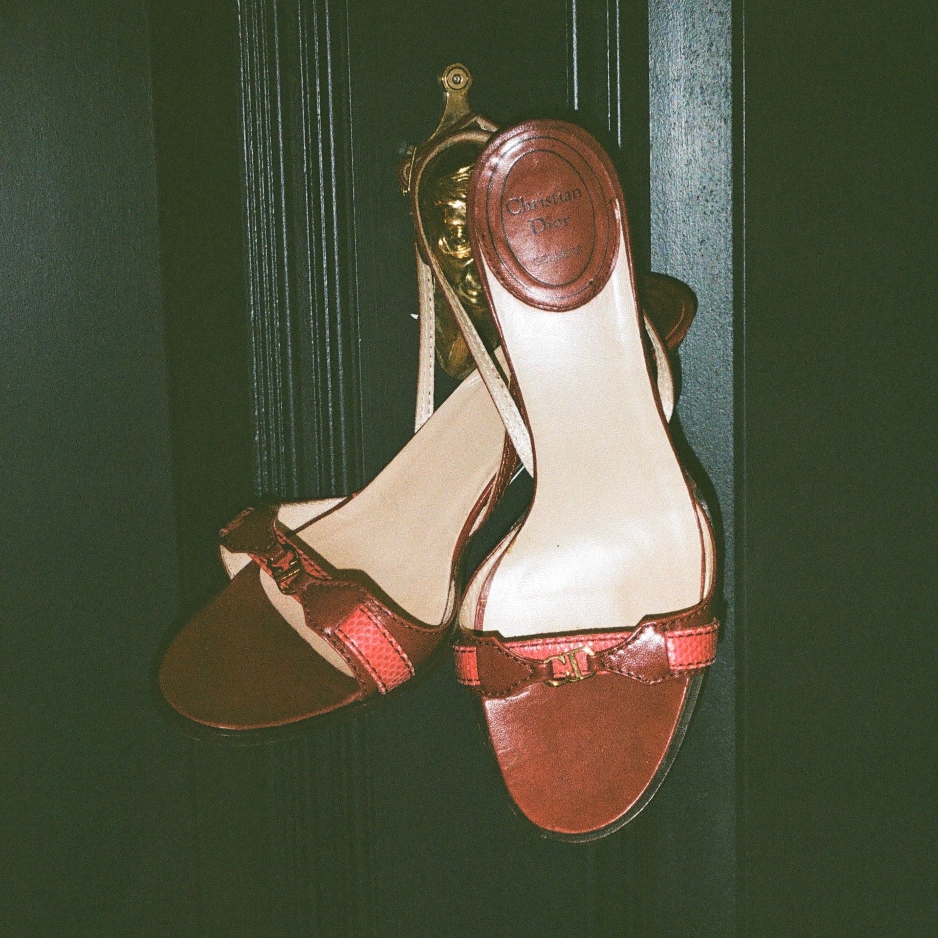 Dior Burgundy & Pink Slingback Heels, 37