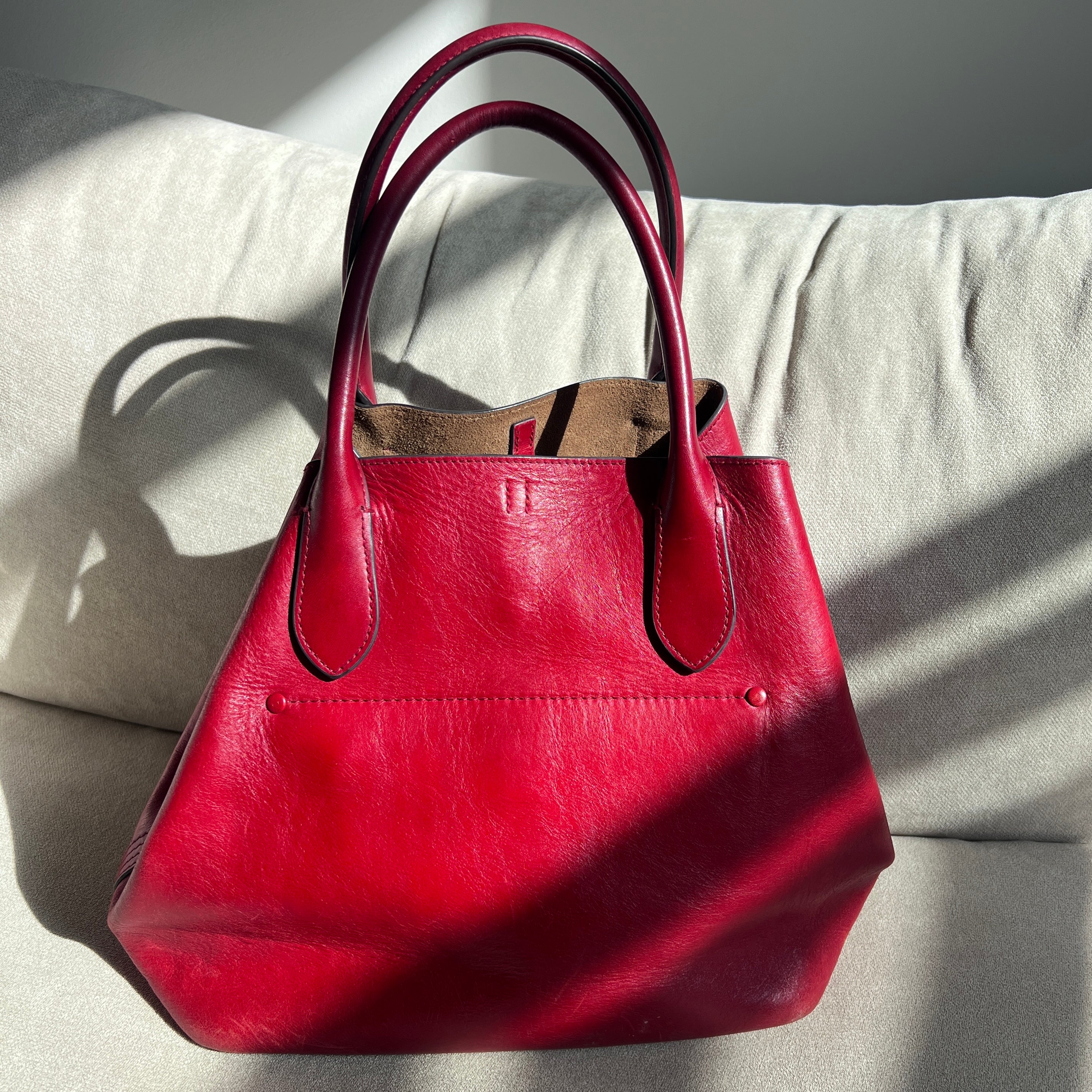 Red Polo Ralph Lauren Bellport Tote, Medium