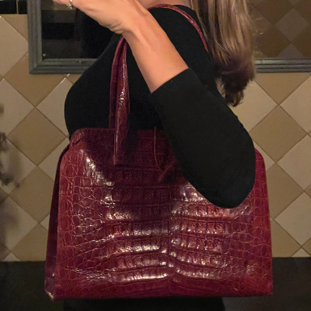Nancy Gonzalez Red Genuine Crocodile Bag