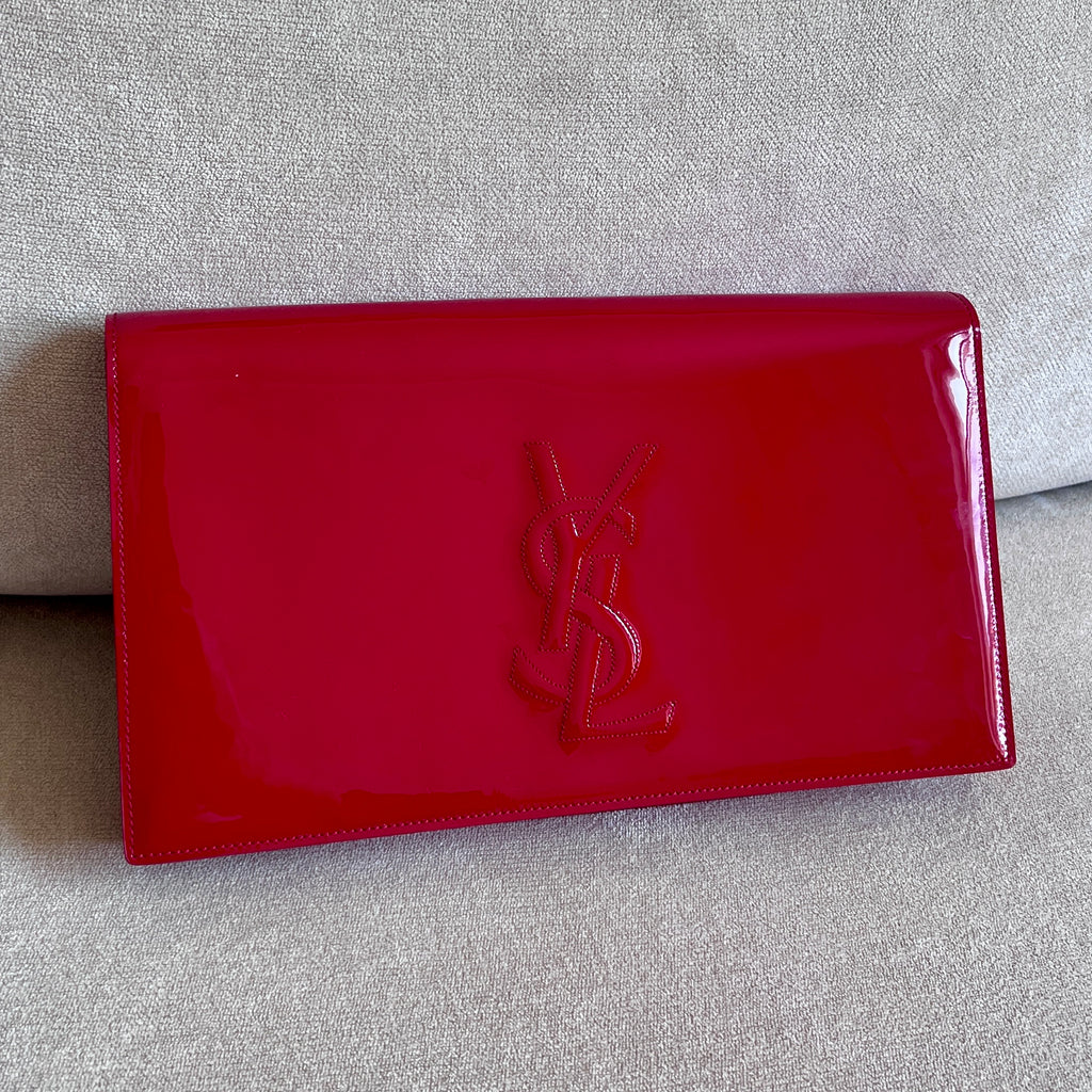Yves Saint Laurent Red Patent Leather Clutch