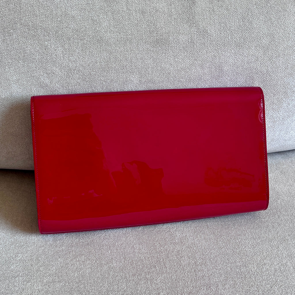 Yves Saint Laurent Red Patent Leather Clutch