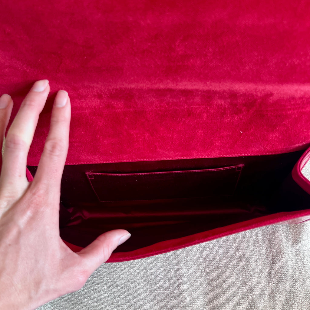 Yves Saint Laurent Red Patent Leather Clutch