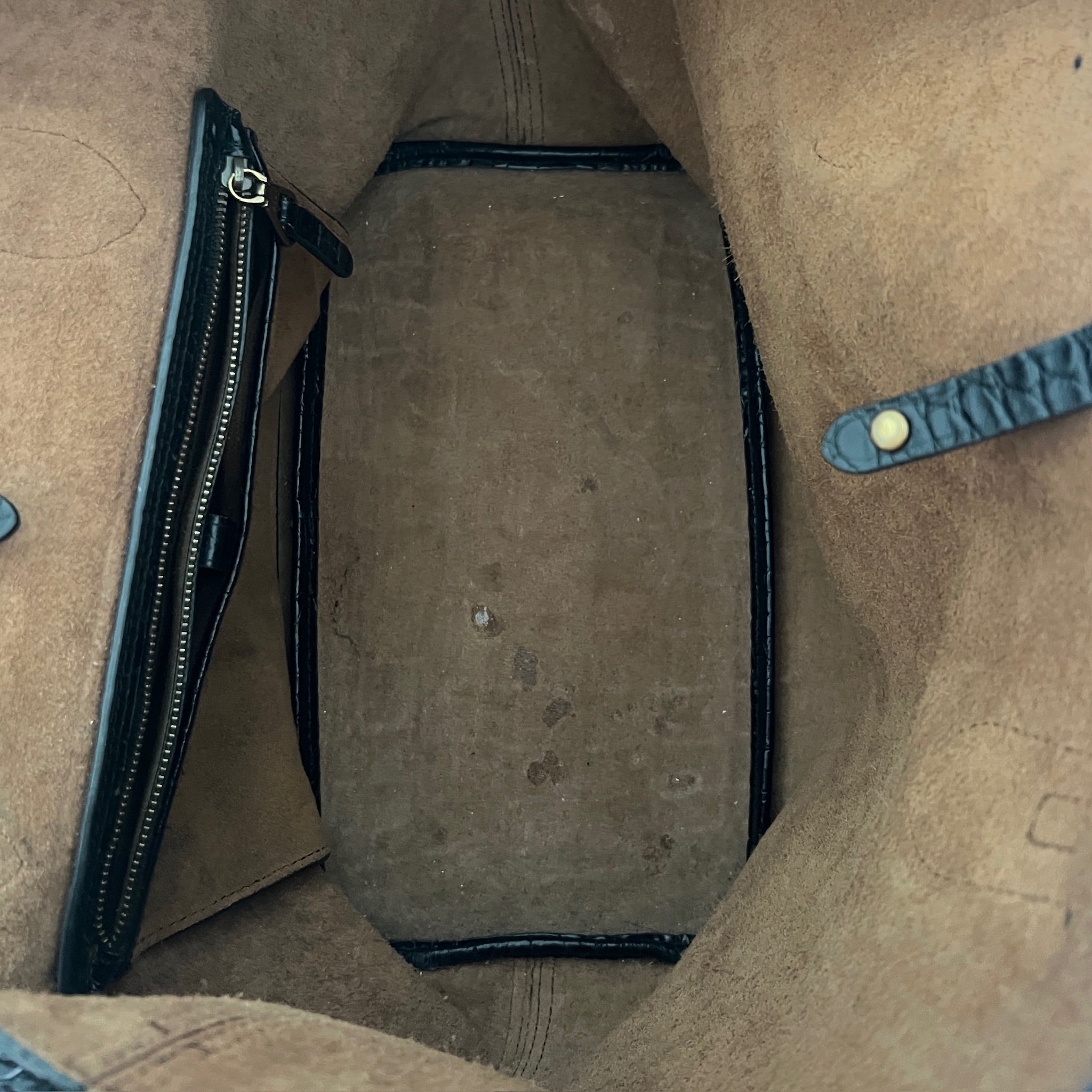 Black Polo Ralph Lauren Bellport Embossed Tote, Medium