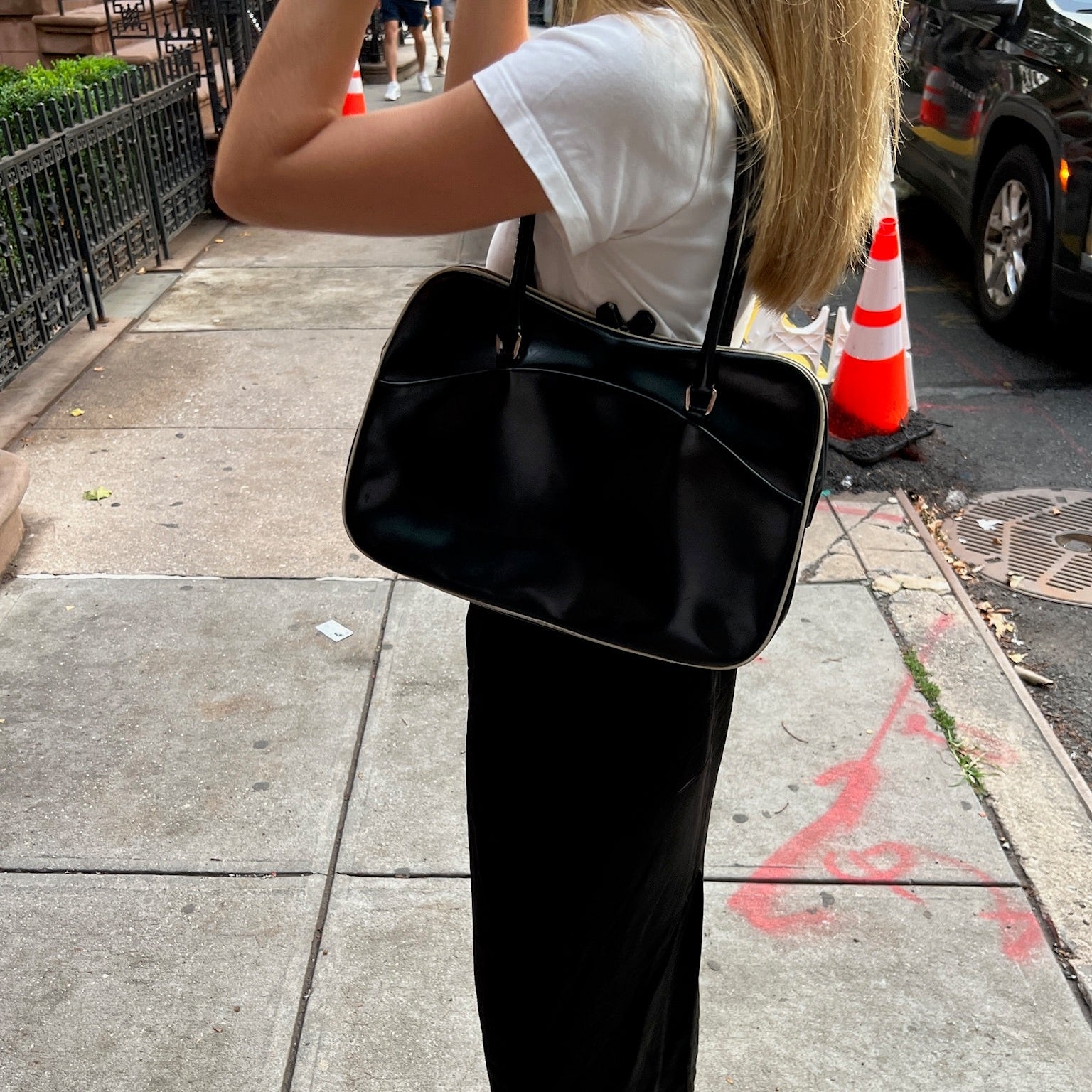 Vintage Prada Leather Kiss-Lock Shoulder Bag