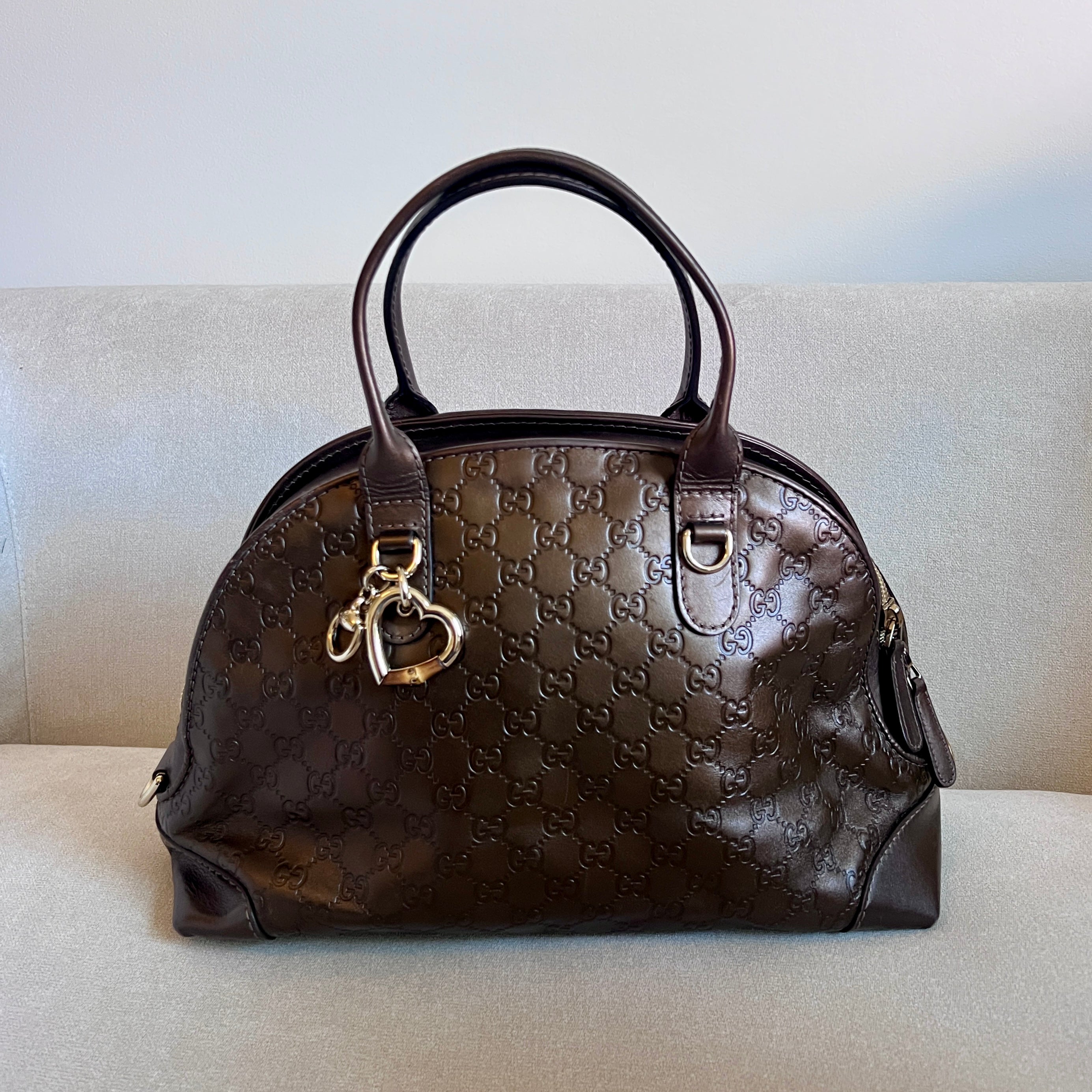 Gucci Brown Metallic Embossed Bag