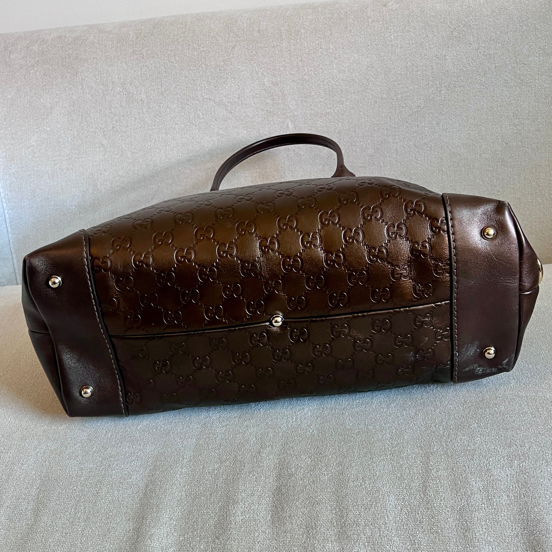 Gucci Brown Metallic Embossed Bag