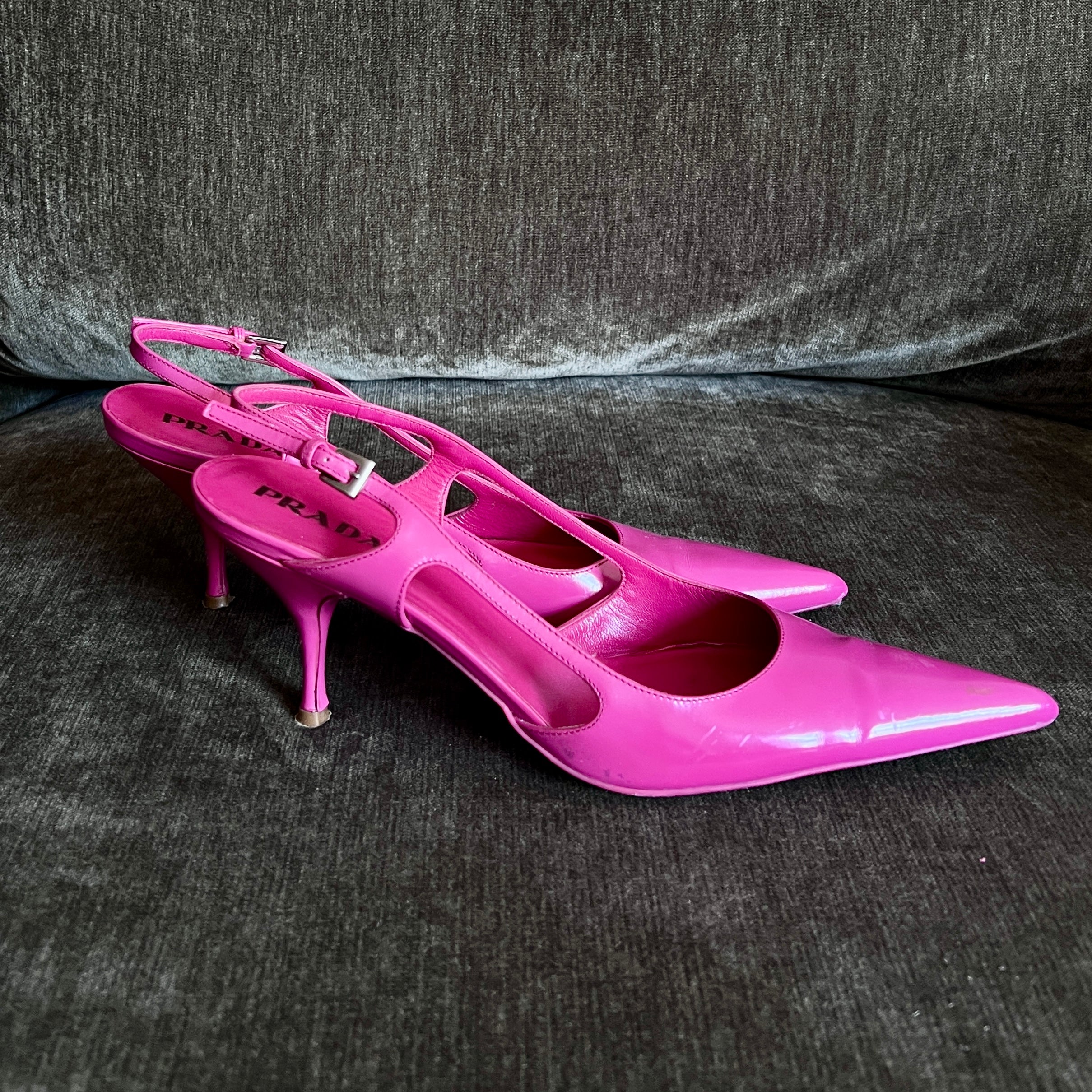 Prada Hot Pink Slingback Heel, 36