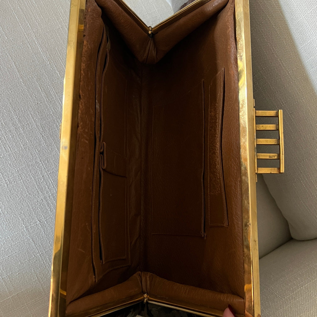 Oversized Genuine Alligator Leather Clutch