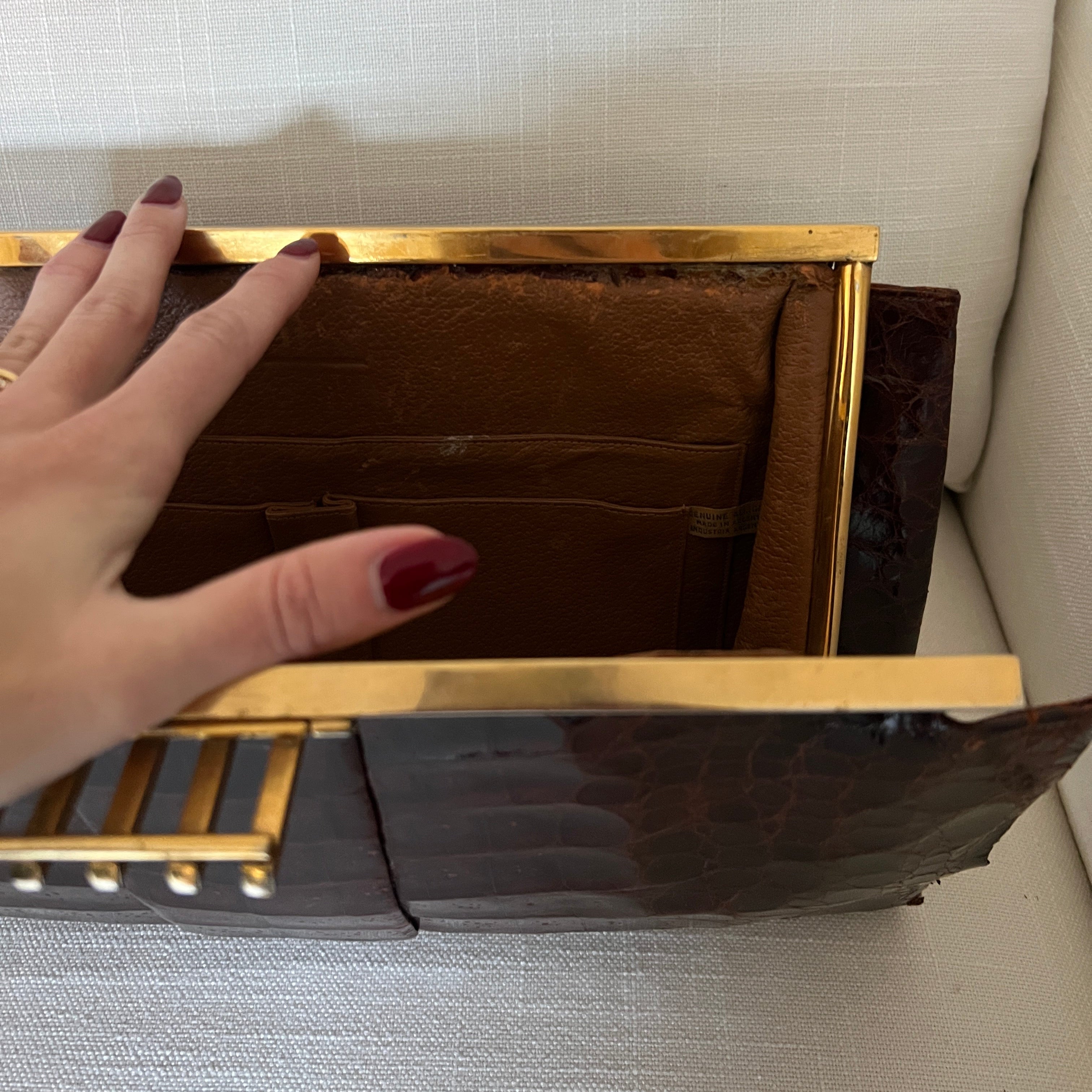 Oversized Genuine Alligator Leather Clutch