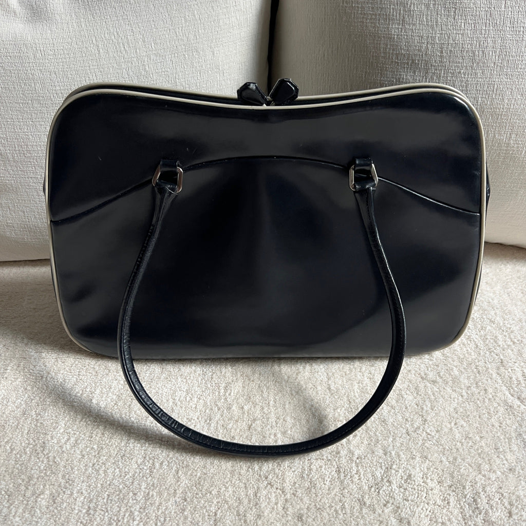 Vintage Prada Leather Kiss-Lock Shoulder Bag