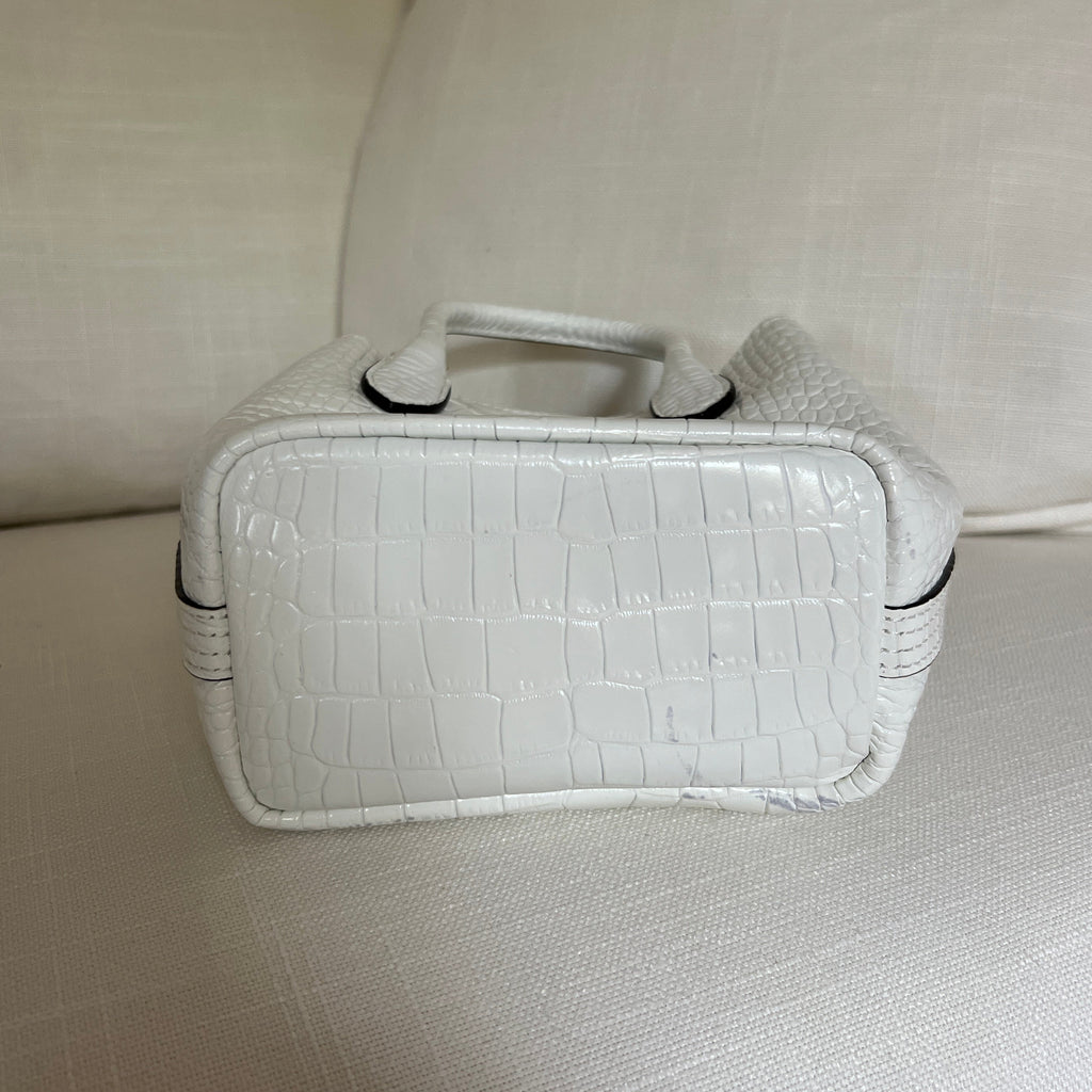 White Polo Ralph Lauren Bellport Embossed Tote, Small
